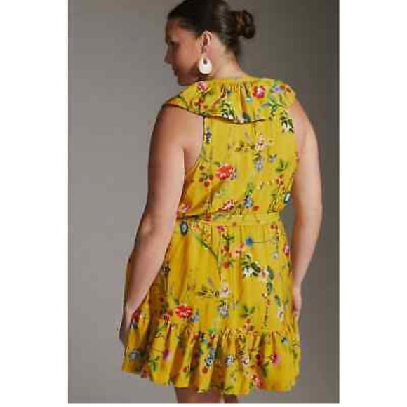 Anthropologie Maeve Golden Wrap Mini Dress - Picture 4 of 9